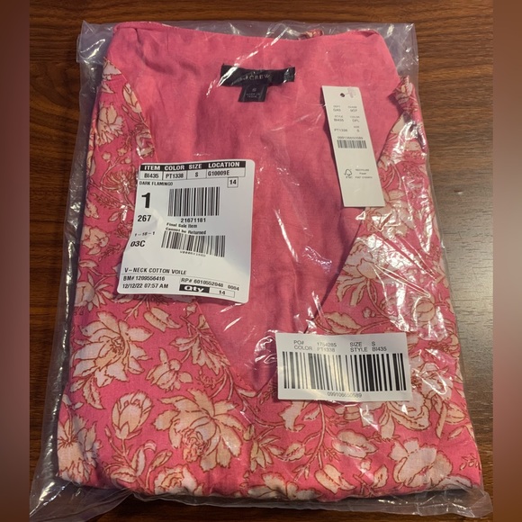 J.Crew V-neck cotton voile top in tossed floral - Picture 5 of 5